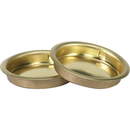 Johnson Hardware 2-1/8''Dia. Brass Snap-In Flush Cup Pocket Door Pull, 2-Count 30-3PPK2