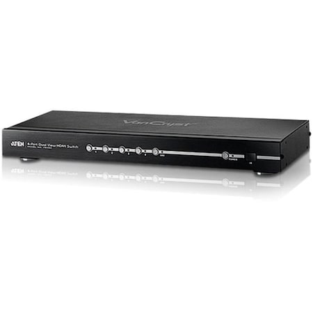 Aten 4-Port Dual View HD Video Switch-TAA Compliant - 1920 x 1200 - WUXGA - 1080p4 x 2 - Computer VS482