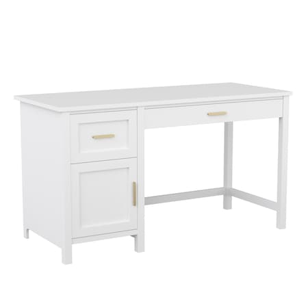 Martha Stewart 22.75 in. D X 54 in. W X Engineered Wood, Steel, White Frame/Polished Brass Hardware ZG-ZP-09-WH-GLD-MS