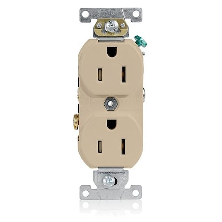 Leviton Plugs&Rcptcls, 15A, 125VAC, Ivory, Thrmplstc TCR15-I