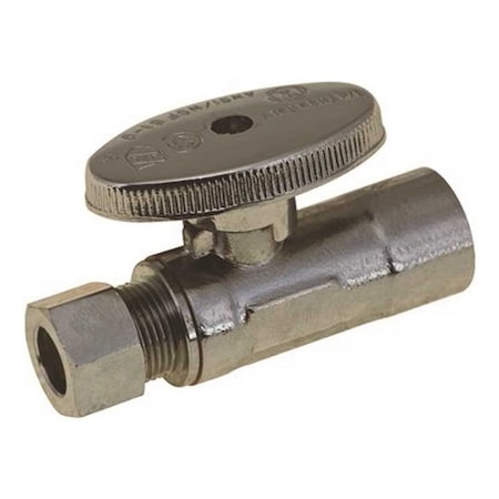 Durapro Compression Straight Stop, 1/2 in. SWT x 3/8 in. OD, Lead Free Chrome NLT1331SRC