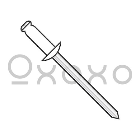 Oxoxo 1/8X.06-.12 Aluminum Rivet With Aluminum Mandrel With White Eyelet, 10000PK 218043