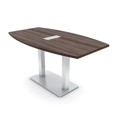 Skutchi Designs Boat Conference Table With Power Unit, 36 in W, 72 in L, Brown HAR-BOT-36x72-DOU-H3041-ESIL