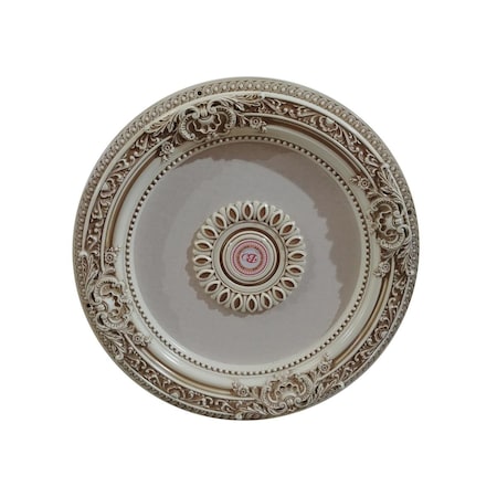 Afd Home Fiberglass French Petite Round Ceiling Medallion, Cream 12013946
