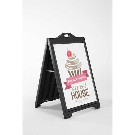 M&T Displays 24W x 36H SignPro Sidewalk Sign, Black Without Lens UPSP220024x2000
