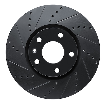 Dynamic Friction Co DFC Brake Rotor - Drilled and Slotted - Black 633-47050L