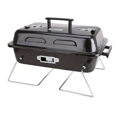 Omaha Portable Charcoal Grill, 2 Grate, 168 sqin Primary Cooking Surface, Black, Steel Body YS1082