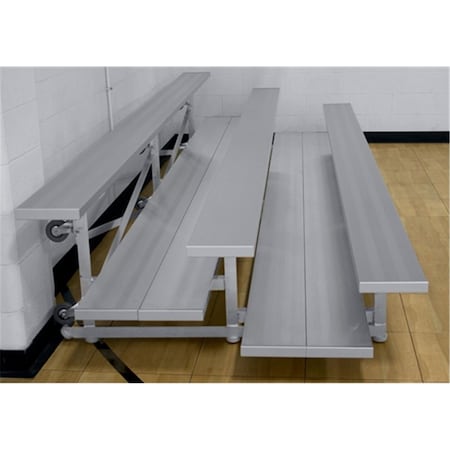 Gared Sports 12 in. Three Row Low Rise Tip-N-Roll Spectator Bleacher Double Foot Planks TRB0308DFLR