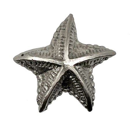 Homeroots Set of Six Silver Starfish Knob Iron Drawer Pull Knobs, 6PK 635777