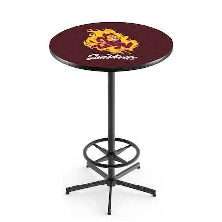 Holland Bar Stool Co 42" Black Arizona State Pub Table, Sparky Logo L216B4236ArizSt-S