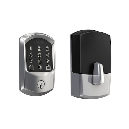 Schlage Residential Greenwich Encode Smart Wifi Deadbolt with 12351 Latch and 10116 Strike Bright Chrome Finish BE489WBCGRW625