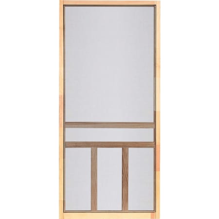 Screen Tight Creekside 32'' Wx80'' Hx1'' Thick Natural Fingerjoint Wood T-Bar Screen Door WCRK32H