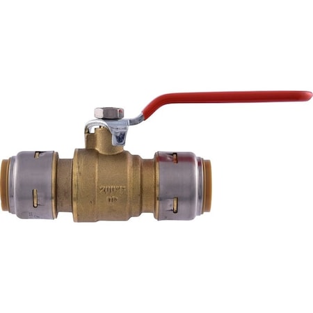 Sharkbite Ball Valve, 3/4 in Connection, Push-Fit, 250 psi Pressure, Brass Body UR22185