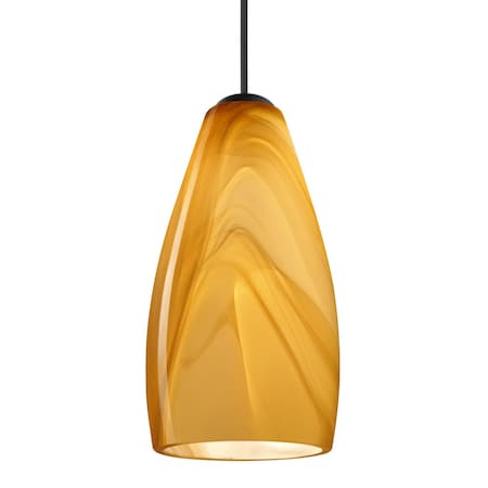 Besa Lighting Besa Karli Pendant, Honey, Black Finish, 1x 50W MAX GY6.35 Base 1XT-7198HN-BK