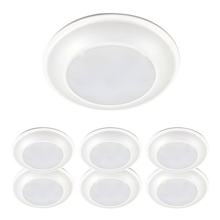 Cooper Lighting Halo HLS Surface Light, 132 mA, 120 V, 16 W, LED Lamp, 900 Lumens, 3000 K Color Temp HLS6099301EWH-6BP