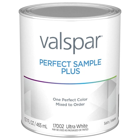 Messmers 1 Pt Valspar Paint 17002 Ultra White Perfect Sample Plus Interior Paint, Satin CMC-VLY-5