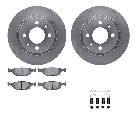 Dynamic Friction Co DFC Brake Rotor with 5000 Brake Pads and Hardware Kit 6512-65046