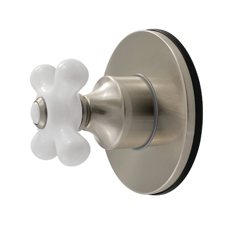 Kingston Brass Single-Handle Six-Way Diverter Valve with Round Trim Kit, Brushed Nickel KS4038PX