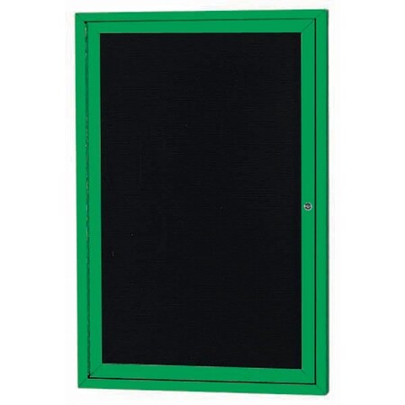 Aarco Enclosed Letter Board Directory w/ Powder Coated Green Aluminum Frame, 24''Hx18''W, 1 Door ADC2418G