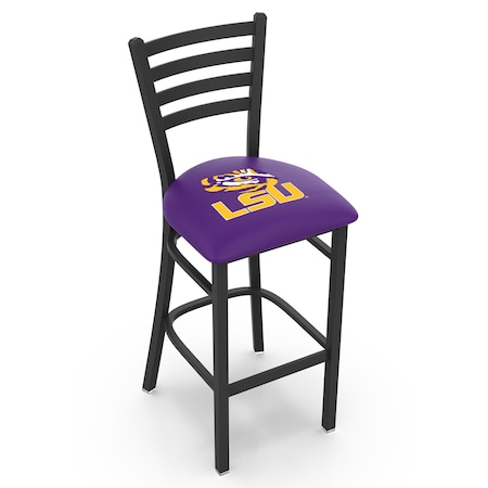 Holland Bar Stool Co 25" Blk Wrinkle Louisiana State Stationary Counter Stool, Ladder Back L00425LaStUn