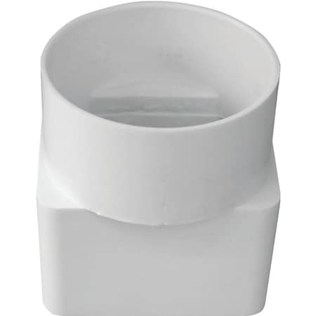 Genova CANPLAS Downspout Adapter, 2 x 3 in Connection, Hub, PVC, White 414431BC