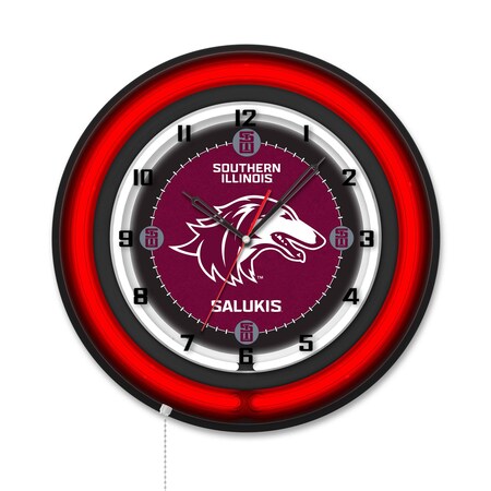 Holland Bar Stool Southern Illinois University 19 Double Neon Wall Clock Clk19BK