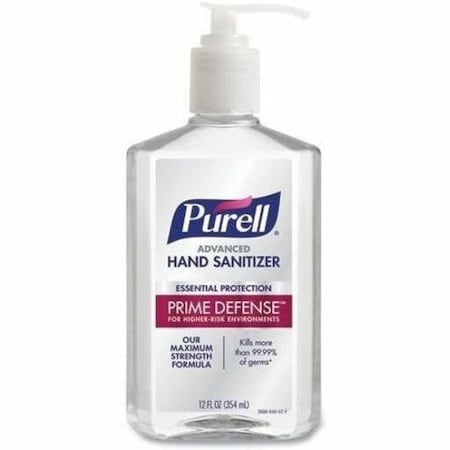 Purell Prime Defense Advanced 85% Alcohol Gel Hand Sanitizer, 12 oz Pump Bottle, Clean Scent 3699-12