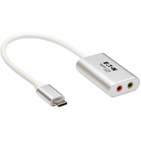 Tripp Lite Eaton Tripp Lite Series 2-Port USB-C to 3.5 mm Stereo Audio Adapter - USB 2.0, Silver U437-002