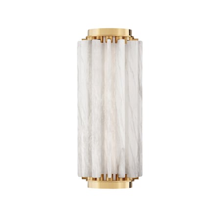 Hudson Valley Lighting Hillside 1 Light Wall Sconce 13.5 In. Aged Brass 6013-AGB