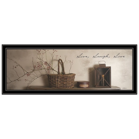 Homeroots Live Laugh and Love 4 Black Framed Print Wall Art 406426