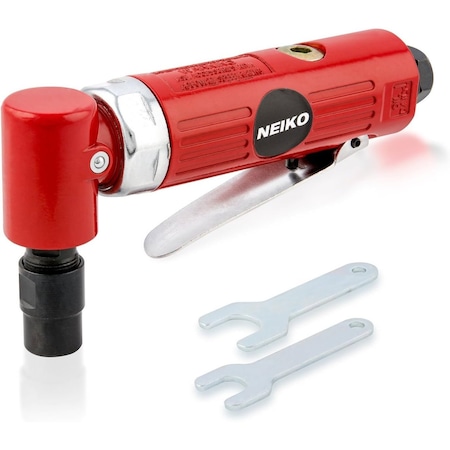 Neiko 1/4'' Air Right Angle Die Grinder, 20,000 RPM, 4 CFM Consumption, Rear Exhaust, Pistol Grip 30060A