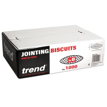 Trend 1000pcs Beechwood Joining Biscuits No. 0, for Woodworking, BSC/0/1000, 100PK U*BSC/0/1000