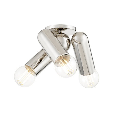 Mitzi Lolly 3 Light Flush Mount 6.25 In. Polished Nickel H720503-PN