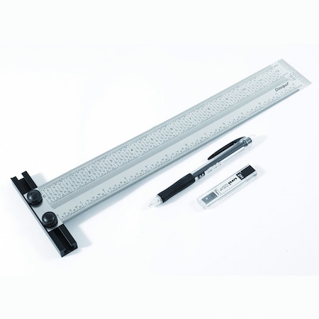 Dasqua 12in Precision Marking T-Rule with Pencil and Refill Lead 1804-5770