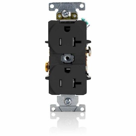 Leviton Duplex Outlet, Black 20A, 125V, TR T5362-E