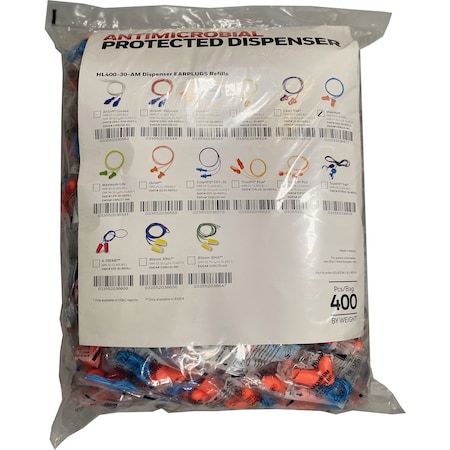 Honeywell Howard Leight Disposable Soft Polyurethane Foam Corded Ear Plug, Dispenser Refill Pack -NRR 33, 2000PK MXM-30-REFILL
