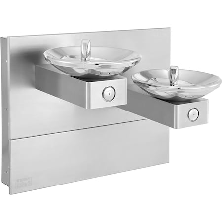 Global Industrial In-Wall Bi-Level Drinking Fountain, Non-Filtered, Stainless Steel 270318