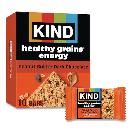 Kind Healthy Grains Energy Peanut Butter Dark Chocolate Bars, 1.4 oz Bar, 10PK 67075