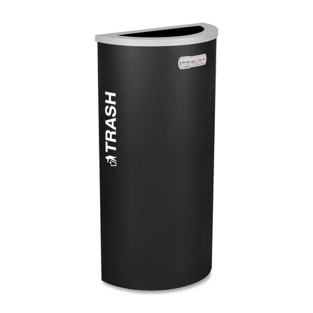 Ex-Cell Kaiser 8-Gal. Half-Round Receptacle - Trash decal, Black RC-KDHR-T BLX