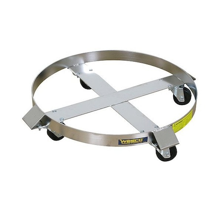 Zoro Select Drum Dolly, 55 gal, 28.5 in L, Silver 240196