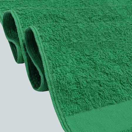 Supremeplus Premium Green Hand Towels, 16 in x 27 in, Pack of 6, 6PK SP-4651