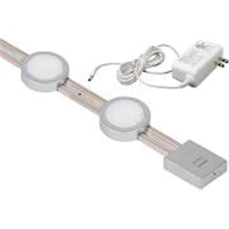 Gorgeousglow Snap-on LED Round Puck 3000K - Silver GO1081564