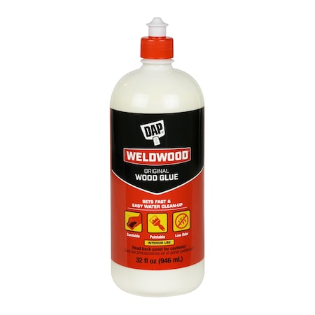 Dap Hot Melt Adhesive, Weldwood Series, Clear, 3 day Full Cure, 32 oz, Bottle 492