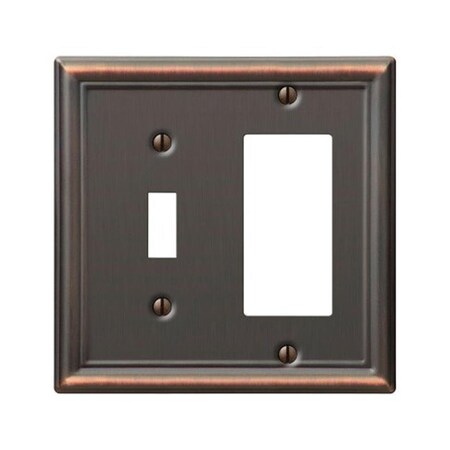 Amerelle 149TRDB Chelsea Combo Single Rocker-GFCI Wallplate Aged Bronze 3500741