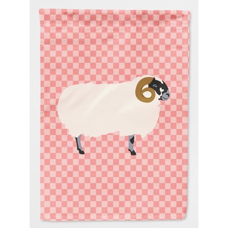 Carolines Treasures Scottish Blackface Sheep Pink Check Garden Flag Size BB7973GF