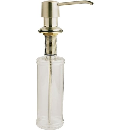 Plumb Pak Soap Lotion Dispenser, PlasticStainless Steel, Clear, Brushed Nickel K612DSBN