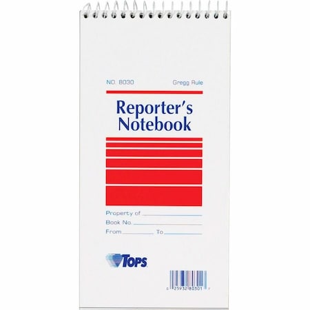 Tops 4 x 8" Reporters Notebook, Pk12 TOP8030
