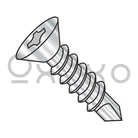 12-14X1 1/4 Phillips Flat Self Drilling Screw Full Thread 410 Stainless Steel, 2000PK