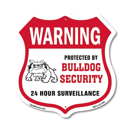 Signmission 24 Hour Surveillance Shield Sign Warning, 12 Inch X 12 Inch, Aluminum Metal Sign SHI-A-12-350