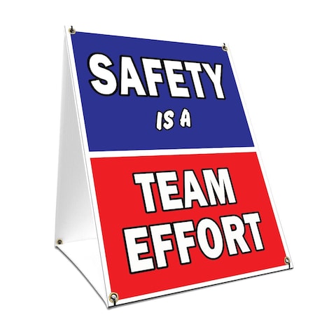 Signmission Safety Is A Team Effort, 36 Inch x 24 Inch A-frame Yard Sign, Plastic Sign SBC-2436-Safety Is A Team Effort
